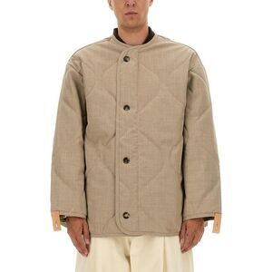 JW ANDERSON Quilted Diamond Bomber Jacket Men Beige Outerwear